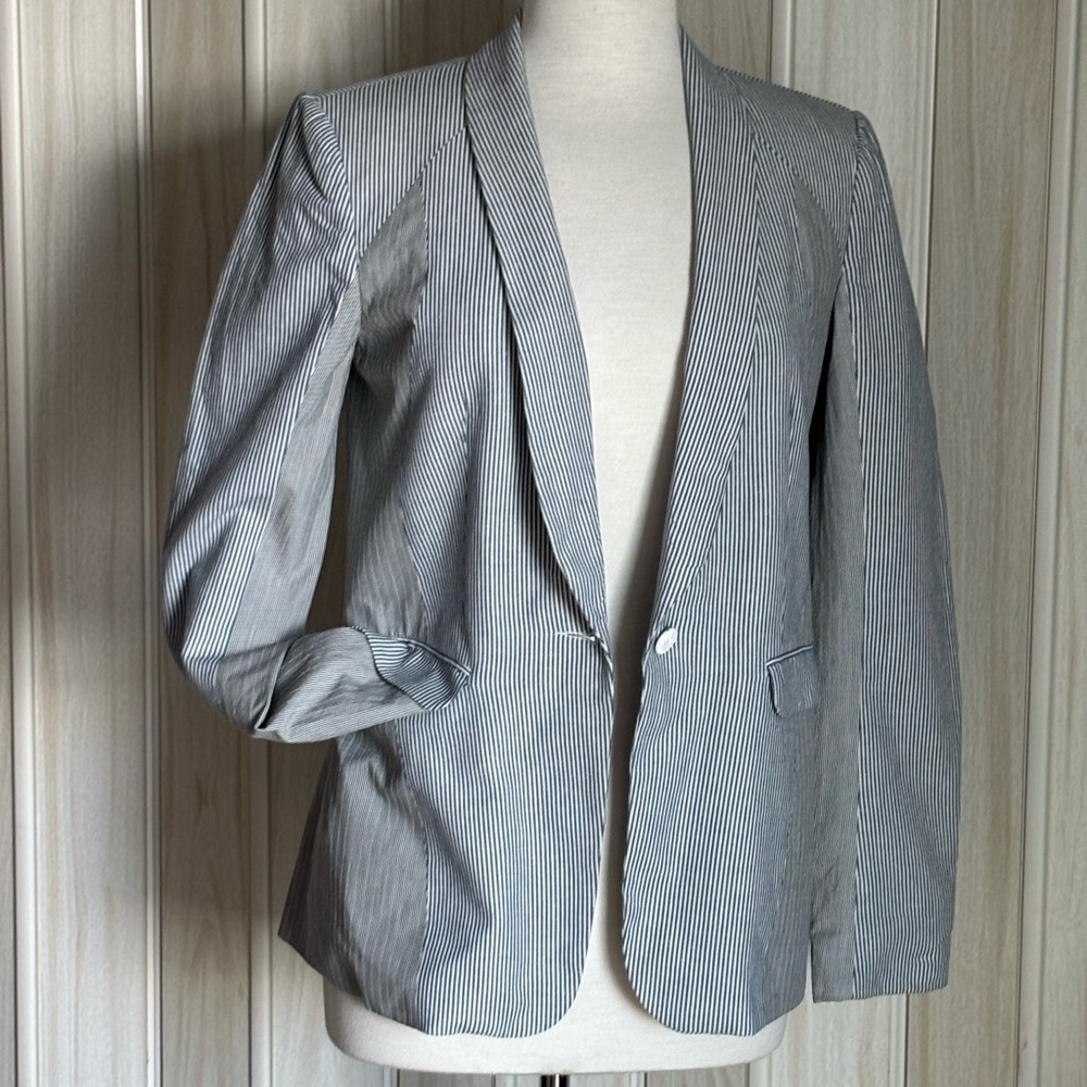 Rag & Bone Blue and White Striped Blazer
